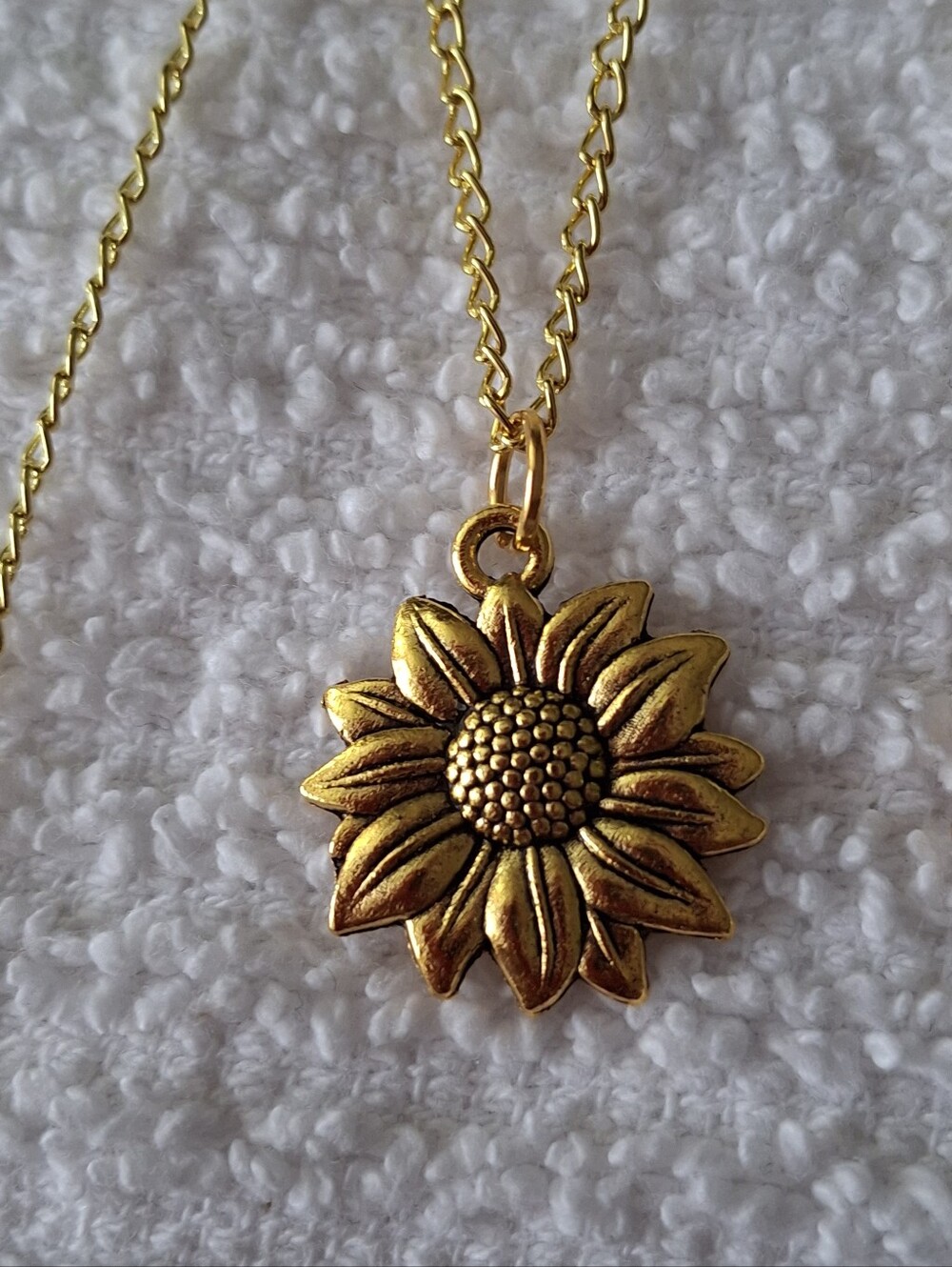 Gold Sunflower Pendant With 18" Necklace I